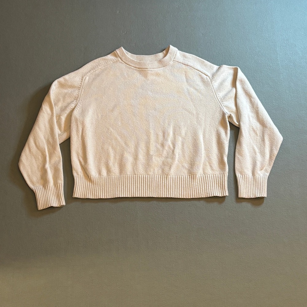 Banana Republic Womens Crewneck Knit Sweater Cream Ivory Size M